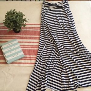 Striped Maxi Skirt with slit